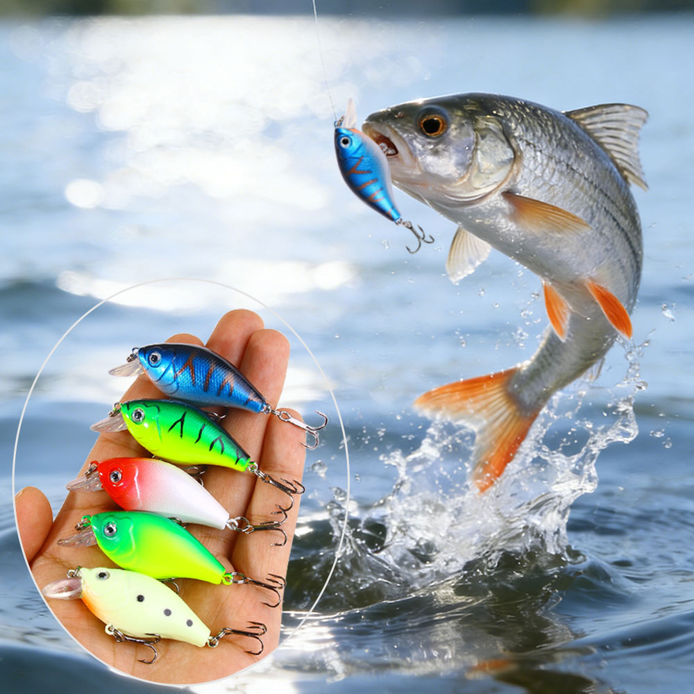 Fishing Hook Treble - 1Pc 6 センチメートル 6.9 グラム釣りルアークランクベイトワブラー人工ハードベイトバスパイクトレブルフック釣具イスカペスカ