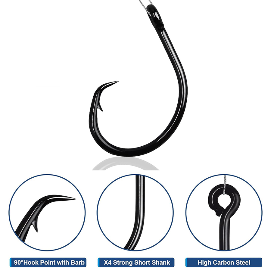 サークルフック 3倍強化 海水対応 インライン釣り針 ブラッ - Fishing Hook Offset のレビューと価格