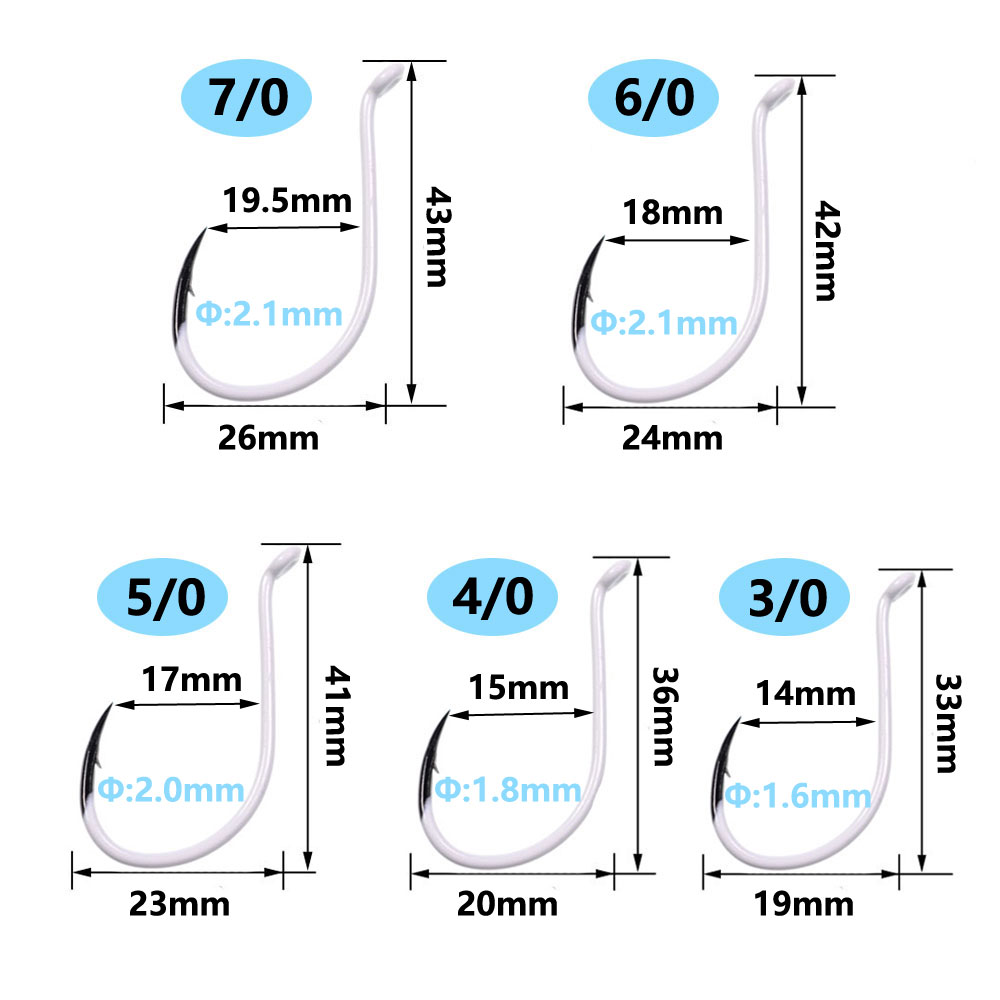 25 ピース/箱発光輸入鋼タコくちばしフックオフセットクラシ - Fishing Hook Assortment のレビューと価格